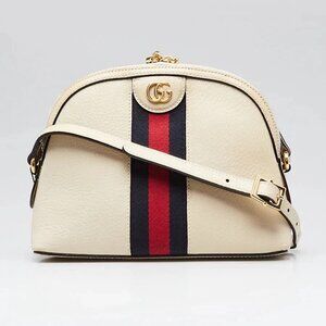 Gucci White Leather Vintage Web Small Ophidia Crossbody Bag